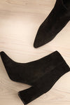 Roven Black Heeled Suede Ankle Boots | La petite garçonne