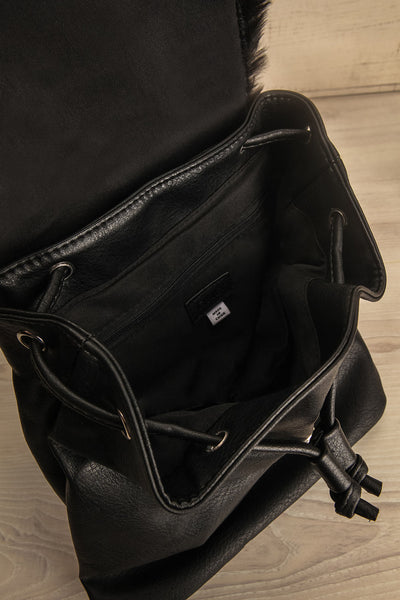 Rovenky Black Faux-Fur Mini Backpack | La Petite Garçonne 10
