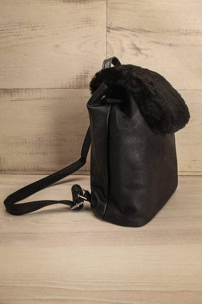 Rovenky Black Faux-Fur Mini Backpack | La Petite Garçonne 1