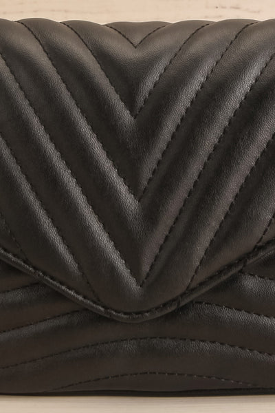 Rozamond Black Chevron Handbag w/ Coin Pouch | La petite garçonne details