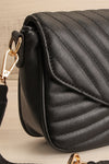 Rozamond Black Chevron Handbag w/ Coin Pouch | La petite garçonne side close-up