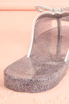 Rubens Twilight Silver Glitter Bow Slip-On Sandals | Boutique 1861 9