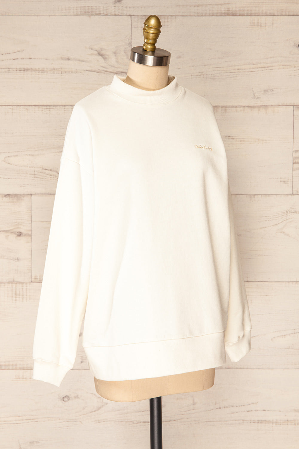 Ruby Crewneck Cream Oversized Sweater | La petite garçonne side view 