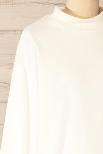 Ruby Crewneck Cream Oversized Sweater | La petite garçonne side close-up