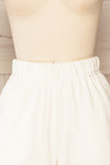 Ruby Short Cream Jogger Shorts w/ Side Pockets | La petite garçonne front close-up