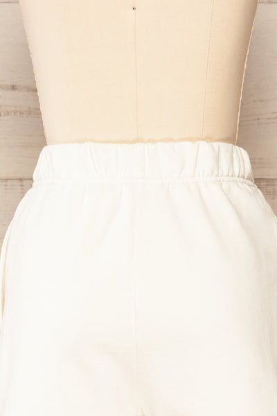 Ruby Short Cream Jogger Shorts w/ Side Pockets | La petite garçonne back close-up