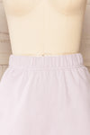 Ruby Short Lilac Jogger Shorts w/ Side Pockets | La petite garçonne front close-up