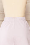 Ruby Short Lilac Jogger Shorts w/ Side Pockets | La petite garçonne back close-up