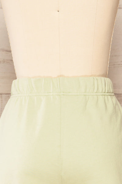 Ruby Short Matcha Jogger Shorts w/ Side Pockets | La petite garçonne back close-up