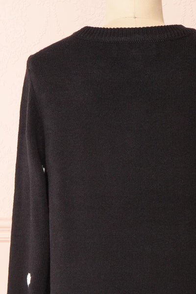Rudolph Black Knit Christmas Sweater | Boutique 1861 back close-up