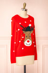 Rudolph Red Knit Christmas Sweater | Boutique 1861 side view