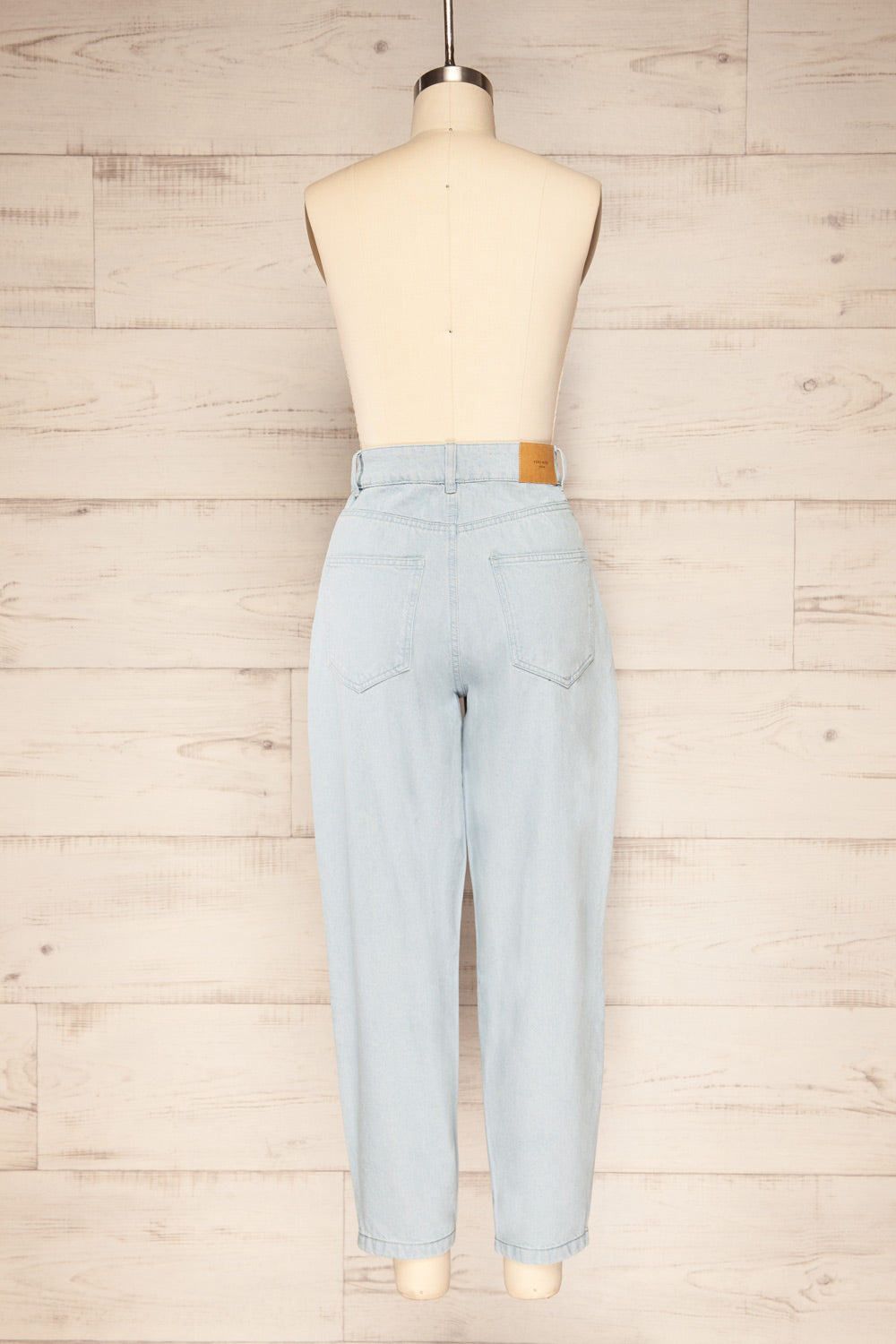 Rugby Blue High-Waisted Wide Leg Jeans | La petite garçonne back view