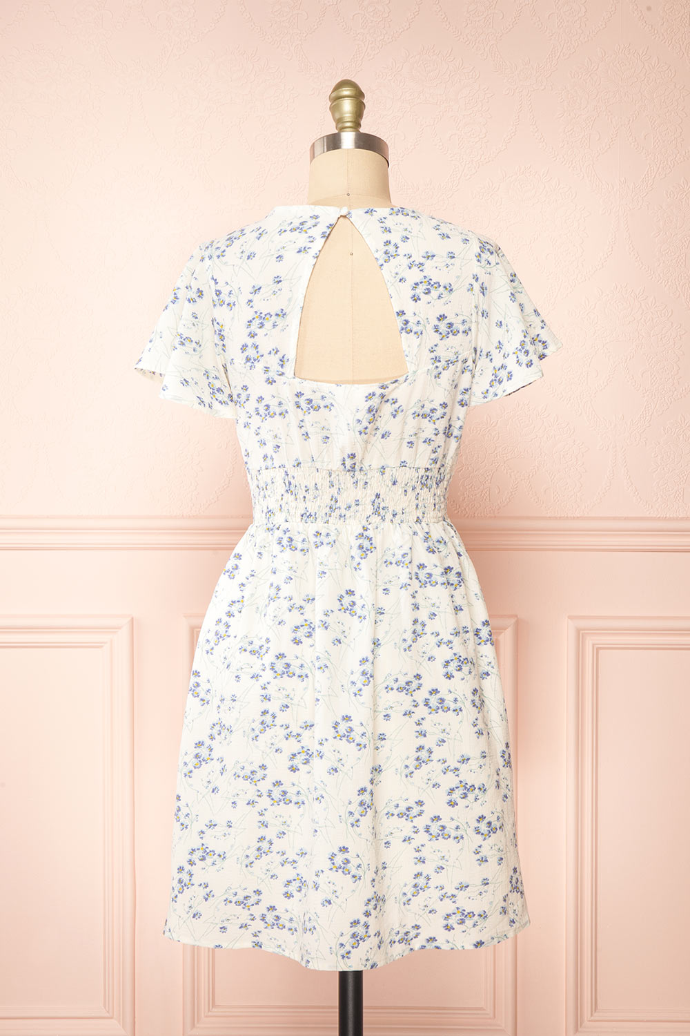 Runna Ivory Floral Short Dress | Boutique 1861 back view 