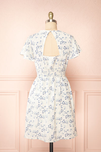 Runna Ivory Floral Short Dress | Boutique 1861 back view