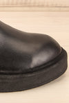 Rurrena Black Chelsea Leather Boots | La petite garçonne side close-up