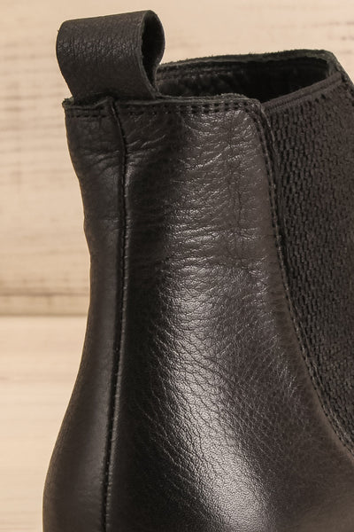 Rurrena Black Chelsea Leather Boots | La petite garçonne back close-up