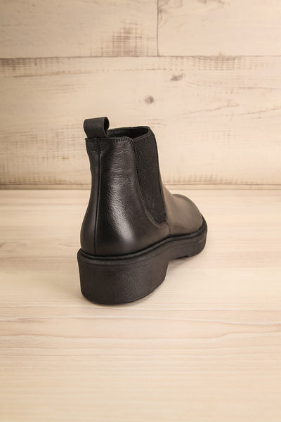 Rurrena Black Chelsea Leather Boots | La petite garçonne back view