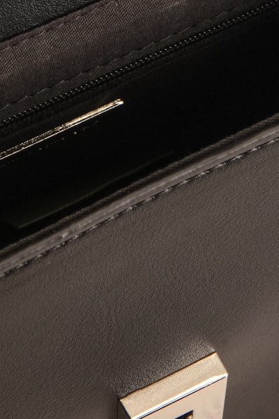 Rutaro Black Handbag w/ Removable Strap | La petite garçonne inside close-up