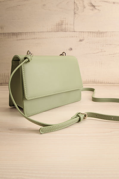 Rutaro Green Handbag w/ Removable Strap | La petite garçonne side view