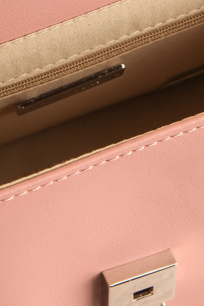Rutaro Pink Handbag w/ Removable Strap | La petite garçonne inside close-up