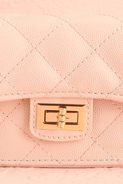 Ruth Blush Small Clutch Bag w/ Pearl Strap | Boutique 1861 front close-up