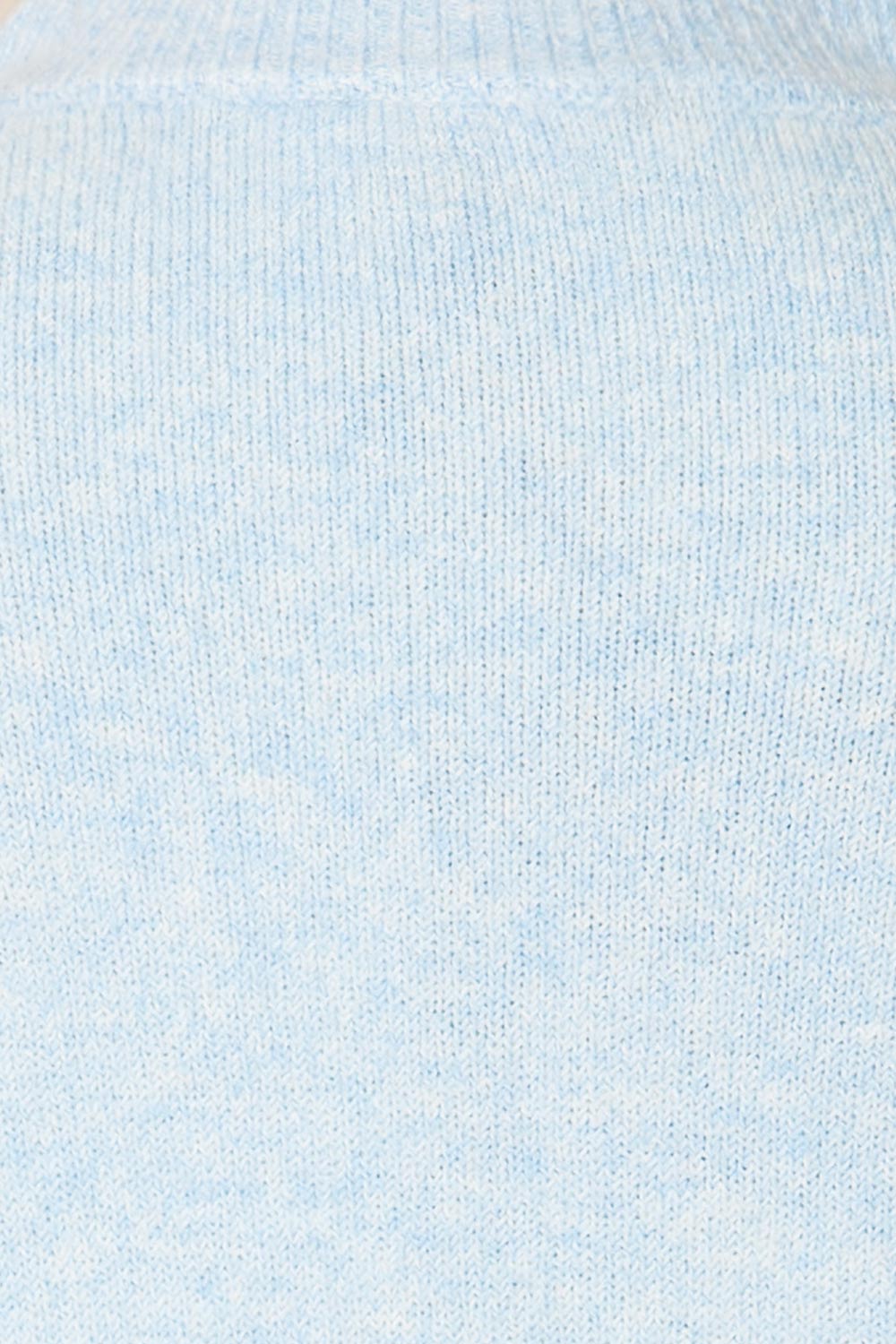 Rutril Blue Soft Knit Top w/ Puff Sleeves | La petite garçonne fabric