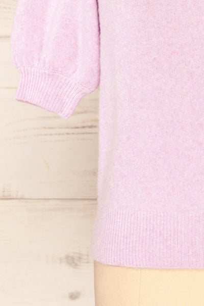 Rutril Lilac Soft Knit Top w/ Puff Sleeves | La petite garçonne bottom
