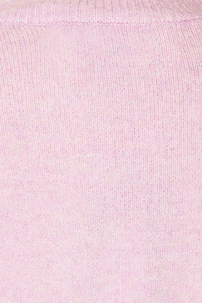 Rutril Lilac Soft Knit Top w/ Puff Sleeves | La petite garçonne fabric