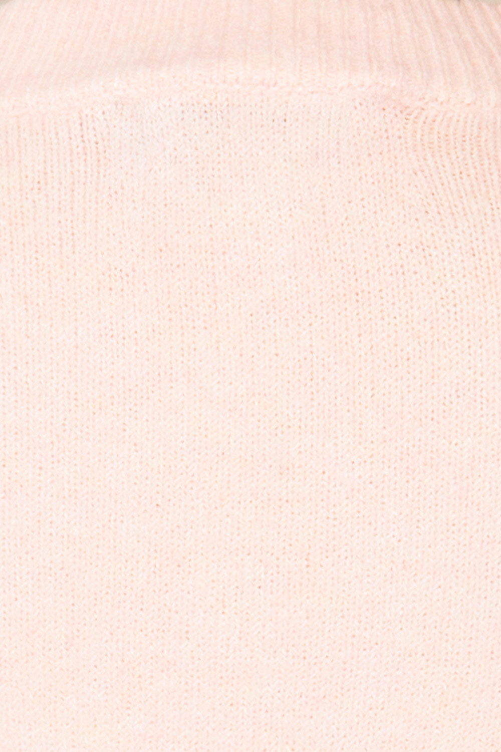 Rutril Pink Soft Knit Top w/ Puff Sleeves | La petite garçonne fabric 