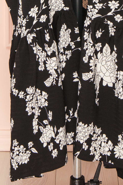 Rutta Black Floral Kimono w/ Ruffles | Boutique 1861 bottom