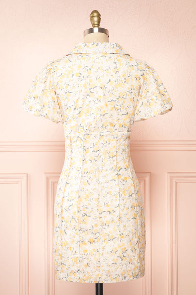 Ruxandra Fitted Button-Up Floral Midi Dress | Boutique 1861 back view