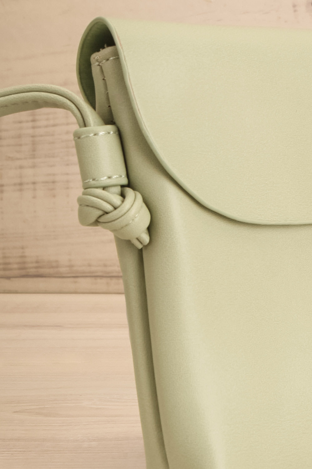 Sabadell Sage Small Crossbody Bag | La petite garçonne side close-up