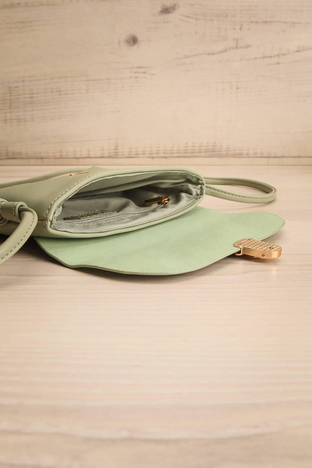 Sabadell Sage Small Crossbody Bag | La petite garçonne inside view