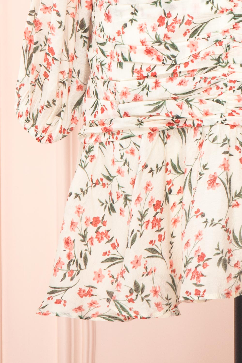 Sabine V Neck Floral Dress With Puff Sleeves | Boutique 1861 bottom 