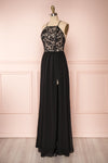 Sabira Black Maxi Dress | Robe Noire side view | Boutique 1861