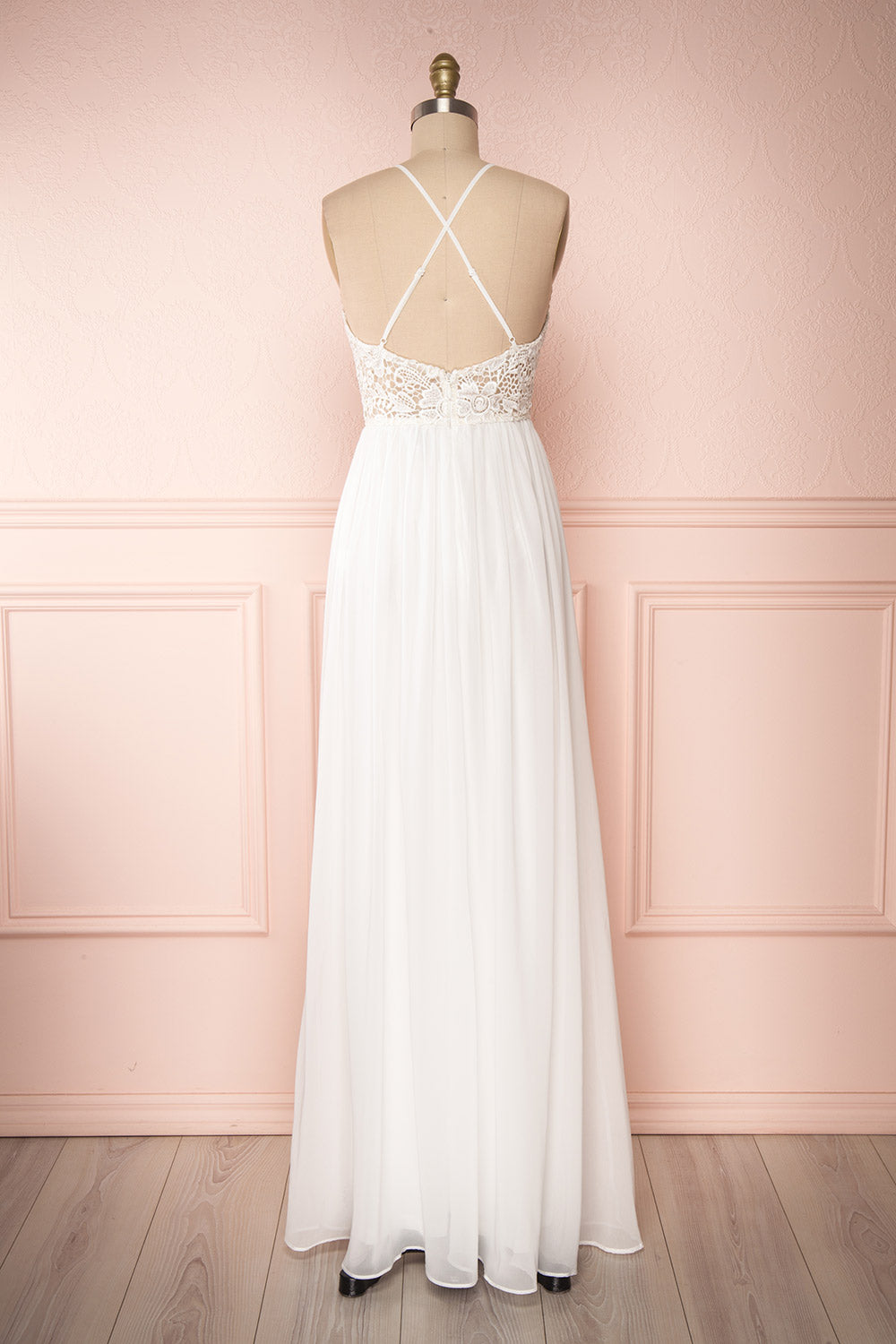 Sabira Ivory Maxi Dress | Robe Ivoire back view | Boudoir 1861