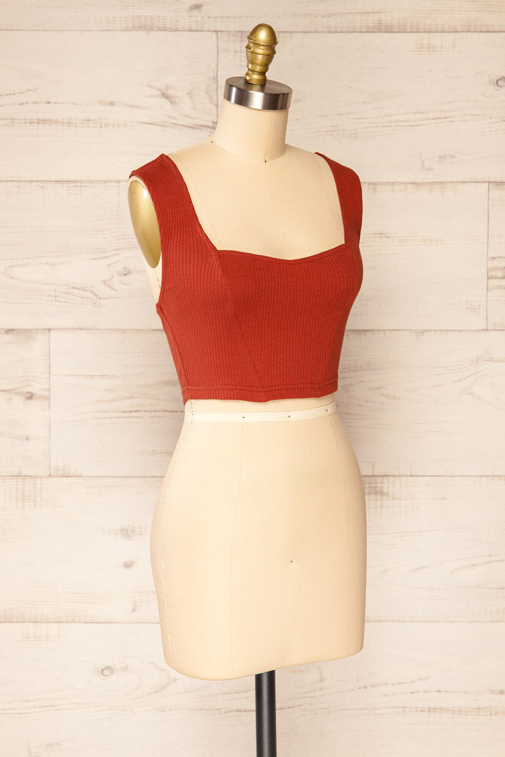 Sacz Rust Large Straps Cropped Tank Top | La petite garçonne side view 