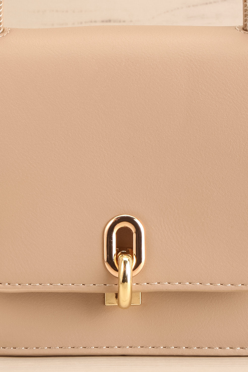 Sagittarius Beige Small Handbag | La petite garçonne front close-up