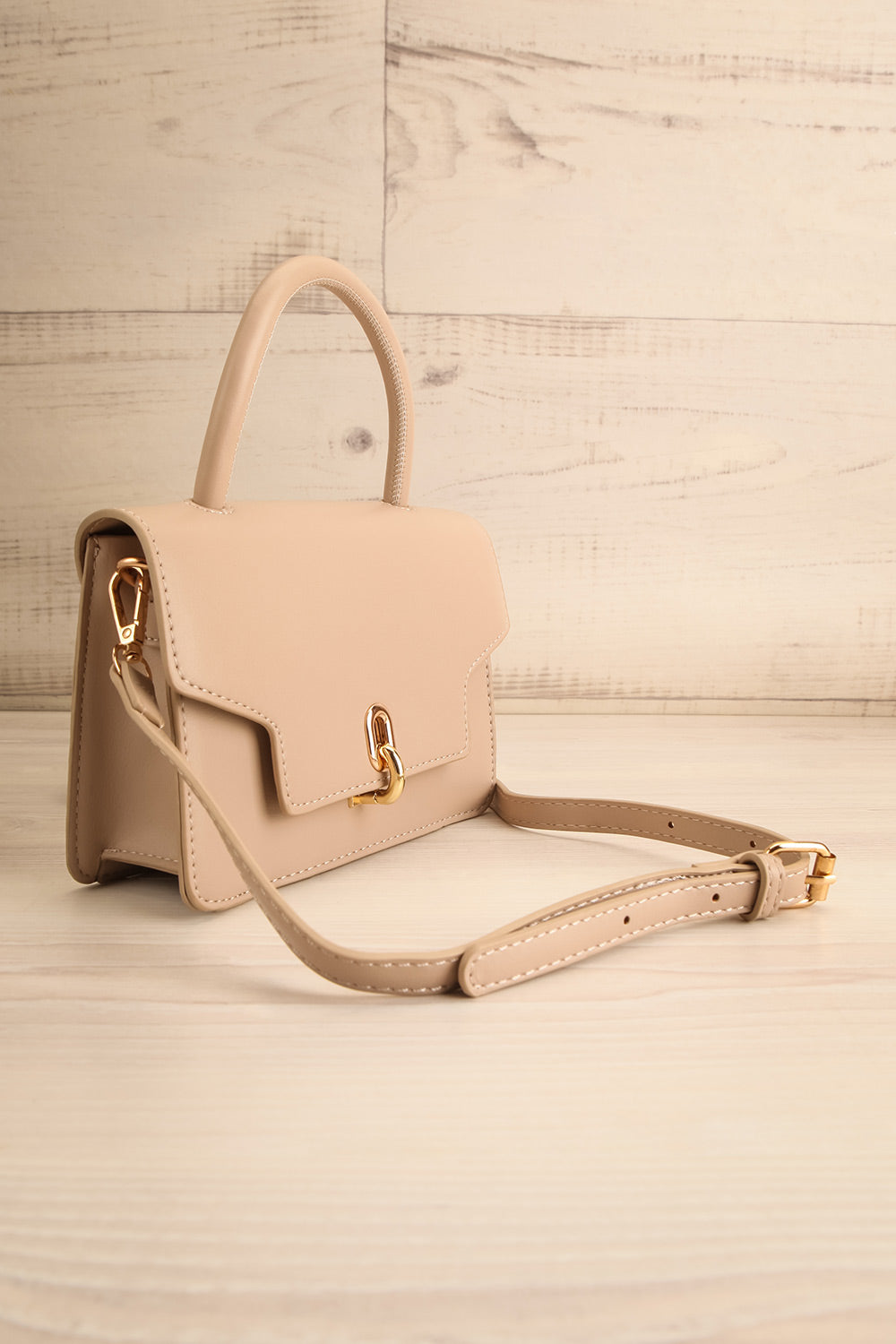 Sagittarius Beige Small Handbag | La petite garçonne side view