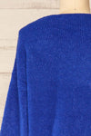 Saler Blue Oversized Knitted Sweater | La petite garçonne back close-up