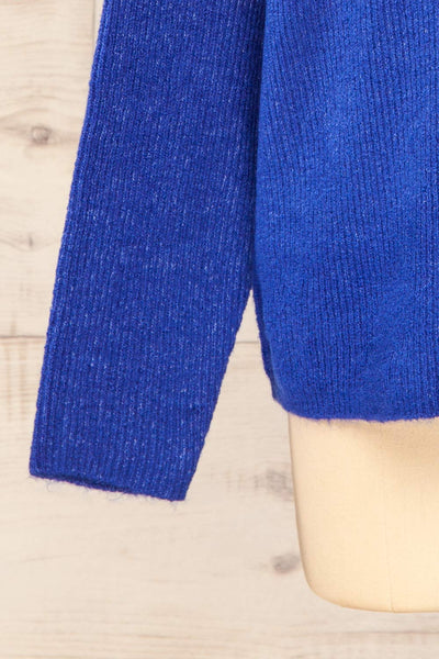 Saler Blue Oversized Knitted Sweater | La petite garçonne sleeve
