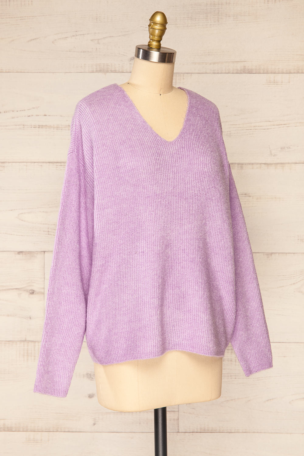 Saler Lavender Oversized Knited Sweater | La petite garçonne side view