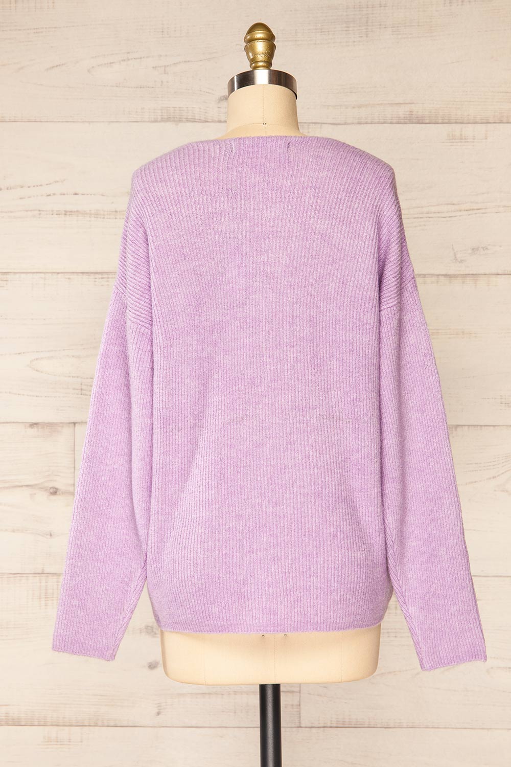 Saler Lavender Oversized Knited Sweater | La petite garçonne back view