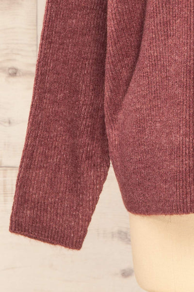Saler Mauve Oversized Knited Sweater | La petite garçonne sleeve