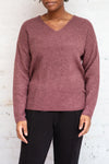 Saler Mauve Oversized Knited Sweater | La petite garçonne model
