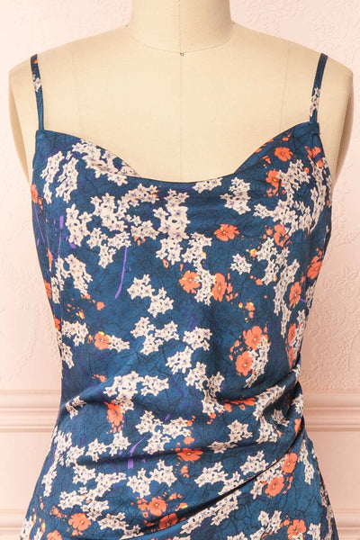 Sallye Cowl Neck Floral Midi Dress | Boutique 1861 front close-up