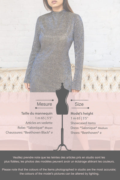 Salonique Black Sparkling Maxi Dress | La petite garçonne size
