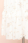 Samade White Tiered Floral Midi Dress w/ Ruffles | Boutique 1861 bottom