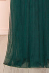 Samina Green Tulle Maxi Dress w/ Plunging Neckline | Boudoir 1861 bottom