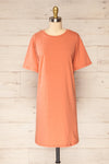 Sammia Rust Striped T-Shirt Dress | La petite garçonne front view